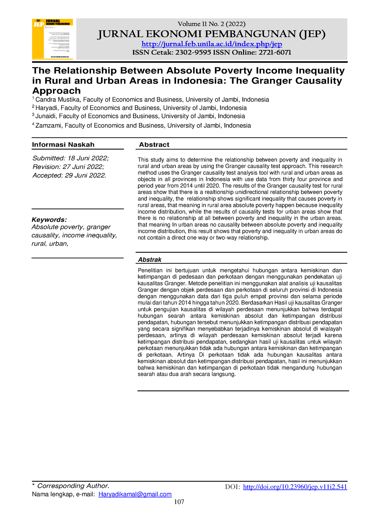 541-Article Text-1935-1-10-20220703 - * Corresponding Author. DOI: Doi ...