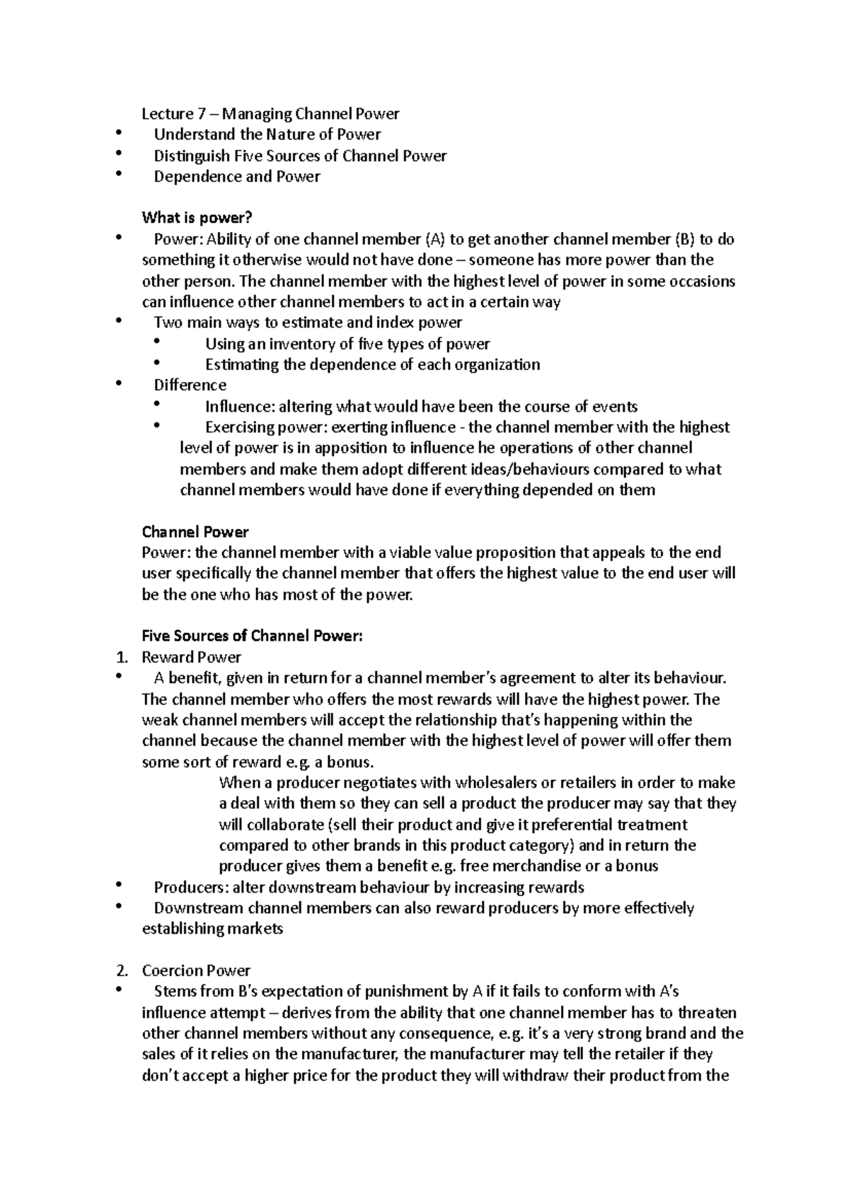 Lecture 7 - Lecture 7 – Managing Channel Power Understand the Nature of ...