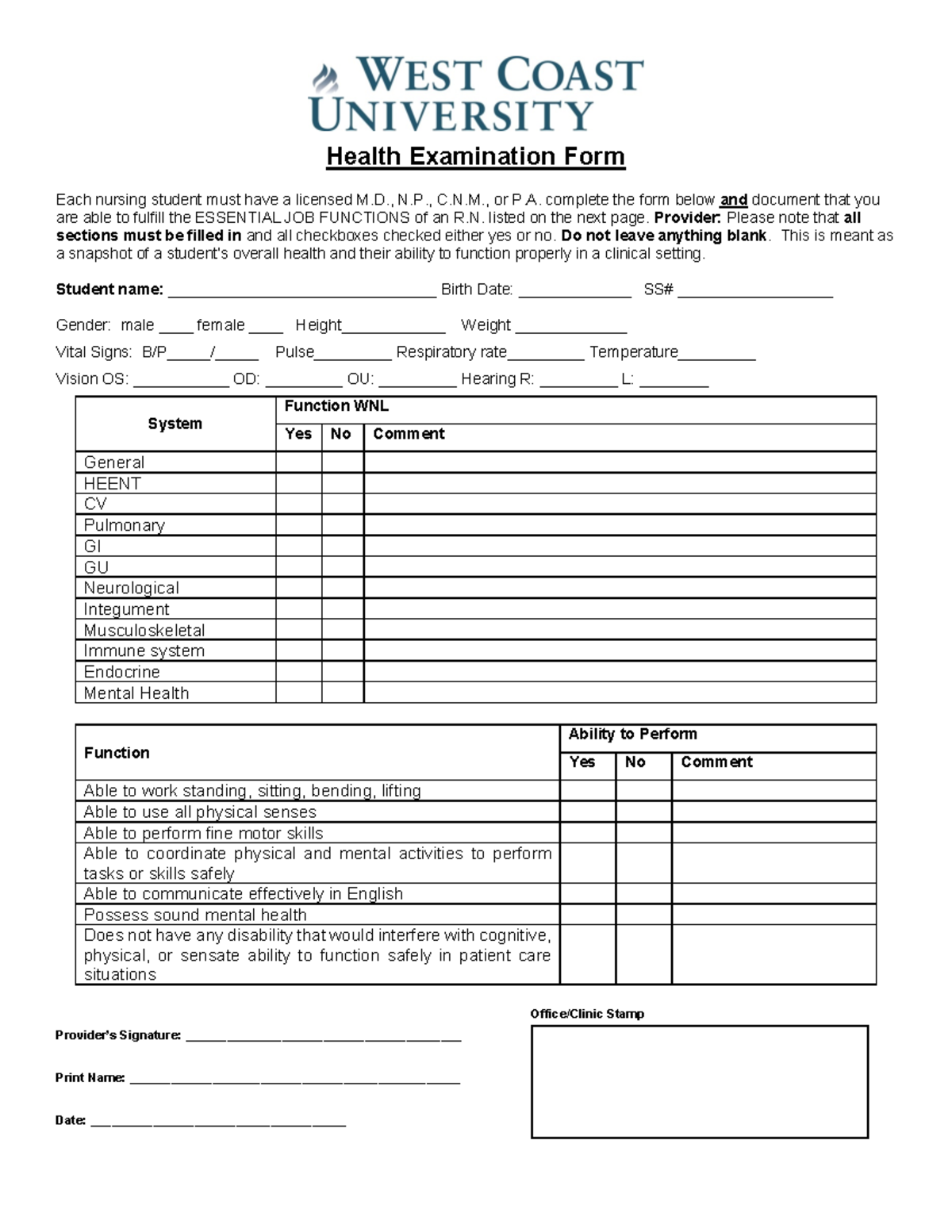 Student Nurse Clinical Packet 8-27-2021 (dragged) - Health Examination ...