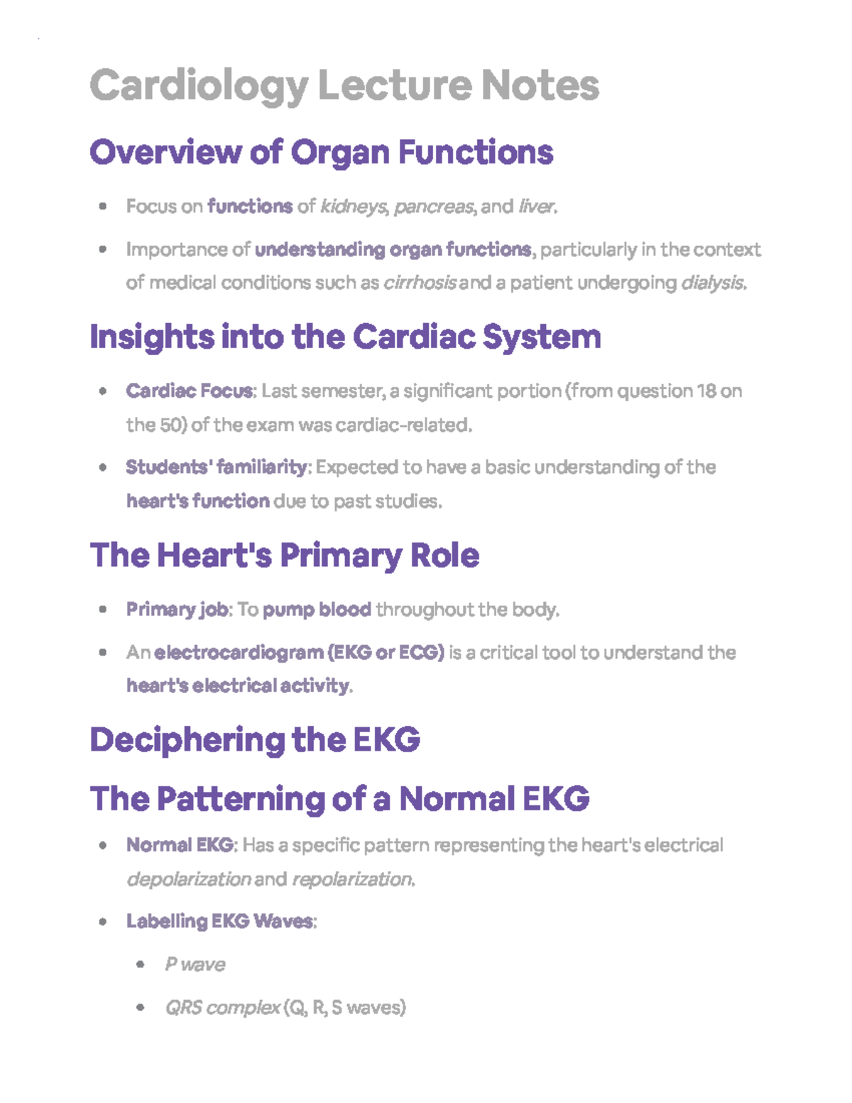 Lecture Wk 2 Pt 1 Cardiac Turbo Learn Notes Cardiology Lecture Lecture Wk 2 Pt 1 Cardiac Turbo Learn Notes Cardiology Lecture