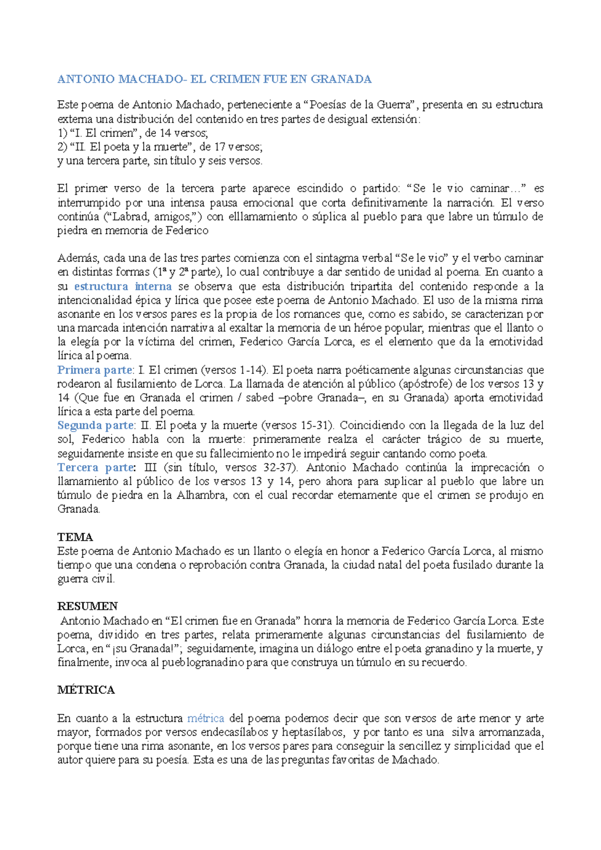 El Crimen Fue En Granada Analisis