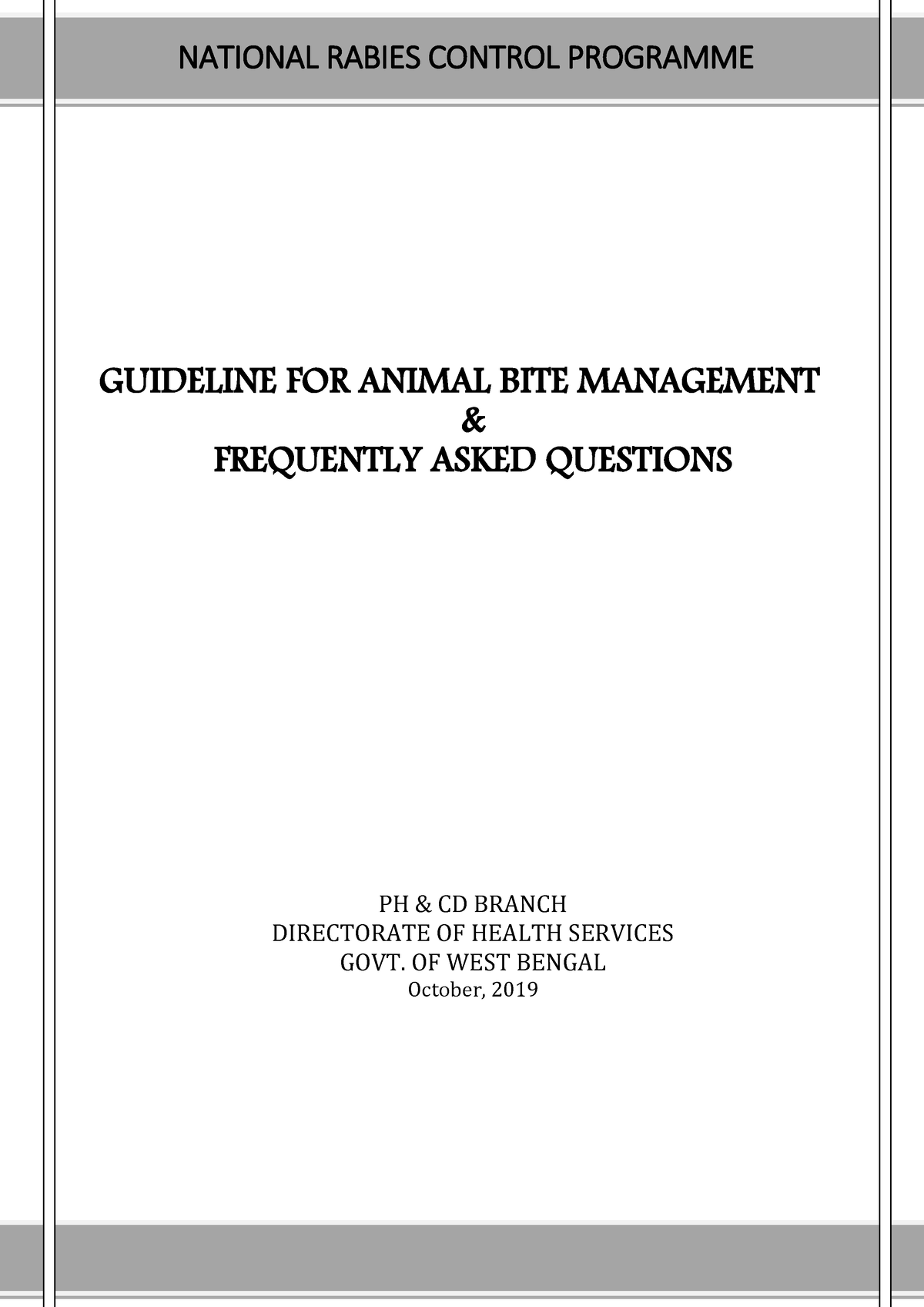 Animal Bite Management Guideline F.A - GUIDELINE FOR ANIMAL BITE ...