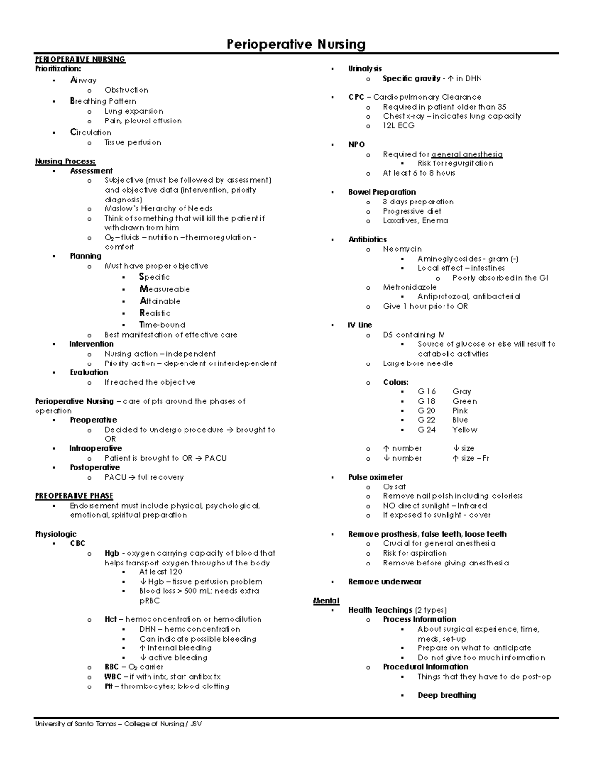 assignment 1 perioperative nursing