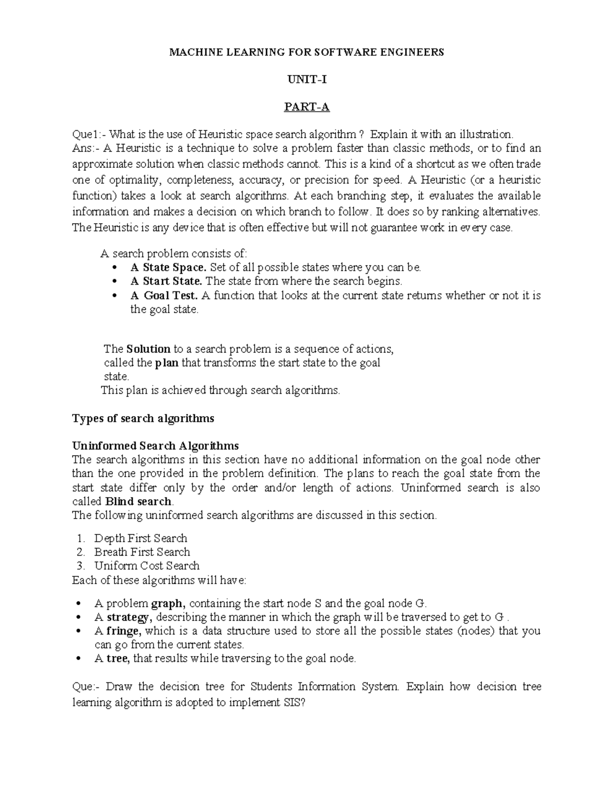 Notes on Machine learning - MACHINE LEARNING FOR SOFTWARE ENGINEERS ...