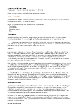 Trabalho De Comunicao Interna - Matilde Silva a Henrique Nascimento a ...