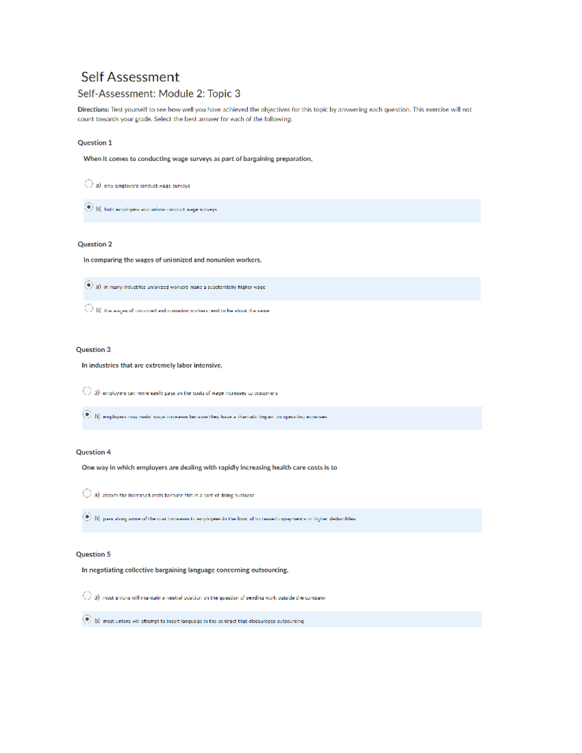 SelfAssessment Module 2 Topic 3 HRMT201 Studocu
