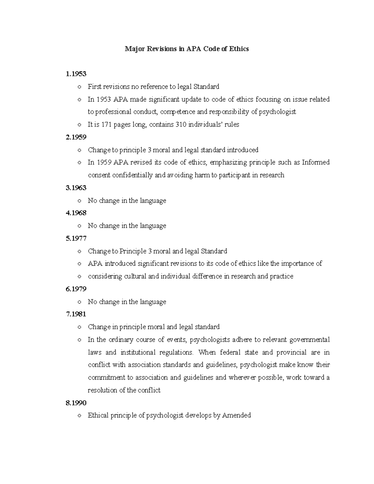 Major Revisions In APA Code of Ethics - First revisions no reference to ...