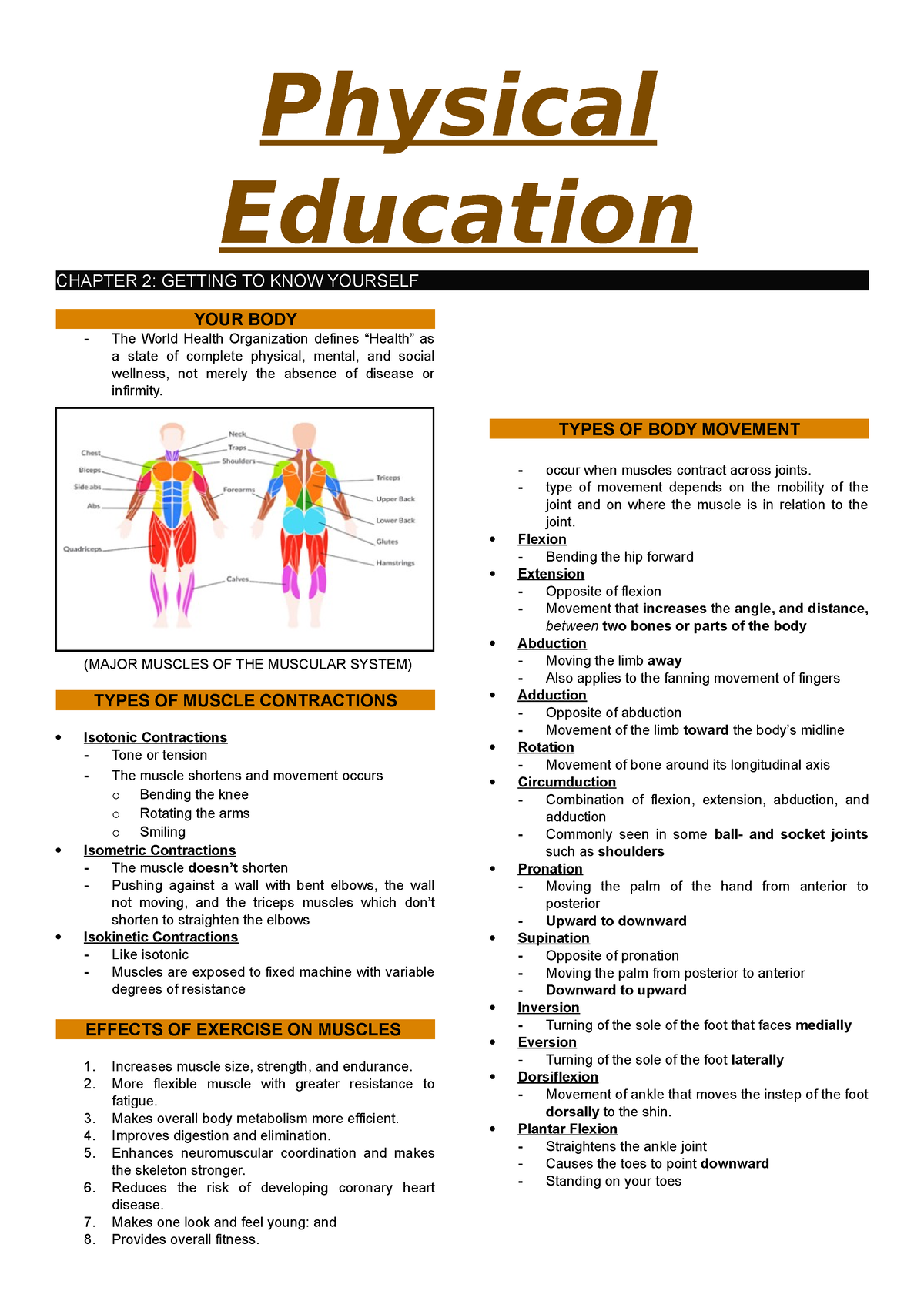 Physical Education-Module 2 - Physical Education CHAPTER 2: GETTING TO ...