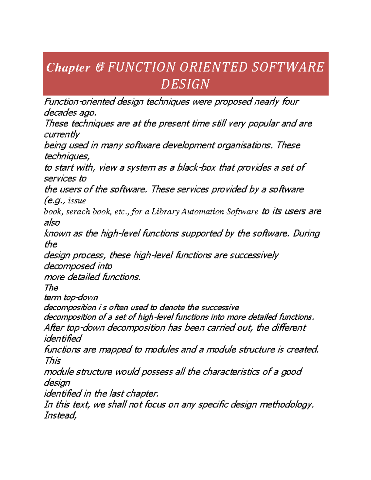 Chapter 6 Function Oriented Software Design - Chapter 6 FUNCTION ...