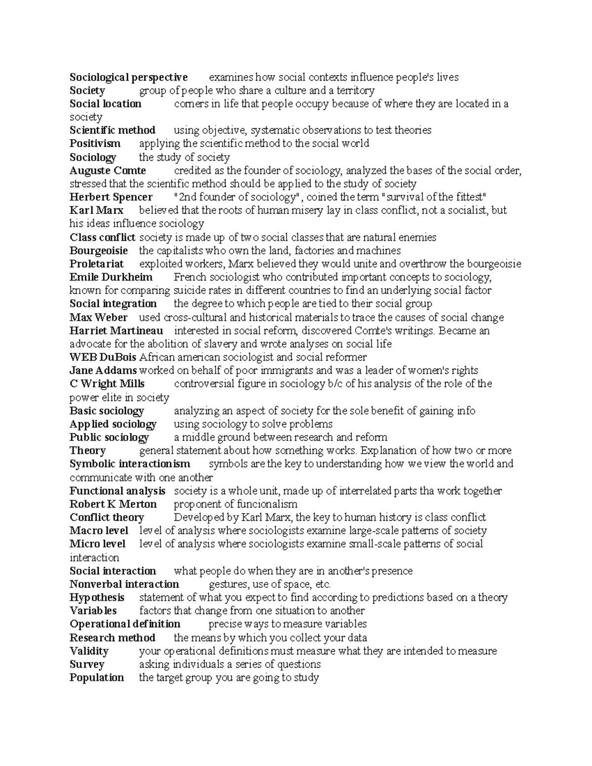 Sociology Quizlet 1 Summary Contemporary Society Sociological