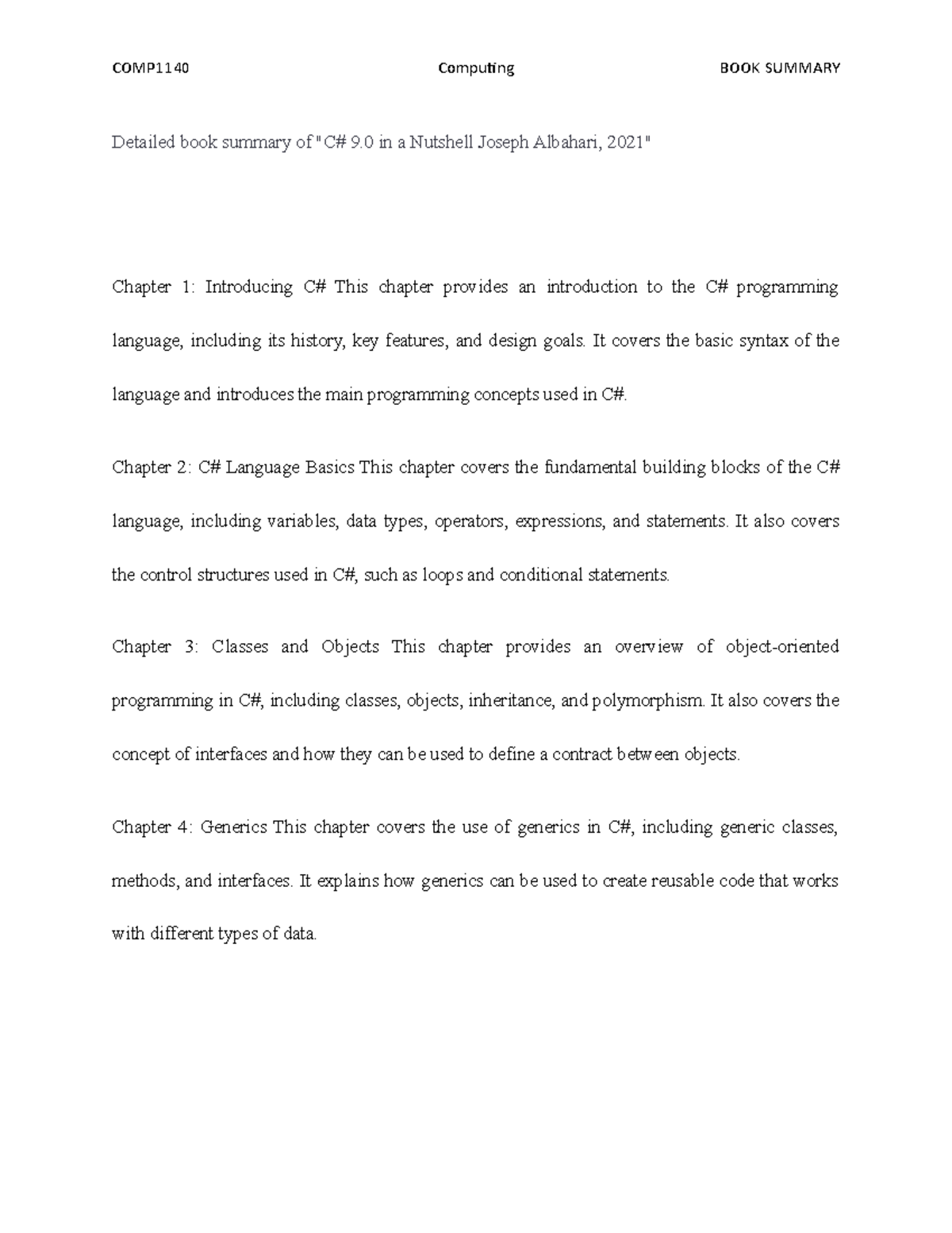 Detailed book summary of C 9.0 in a Nutshell Detailed book summary