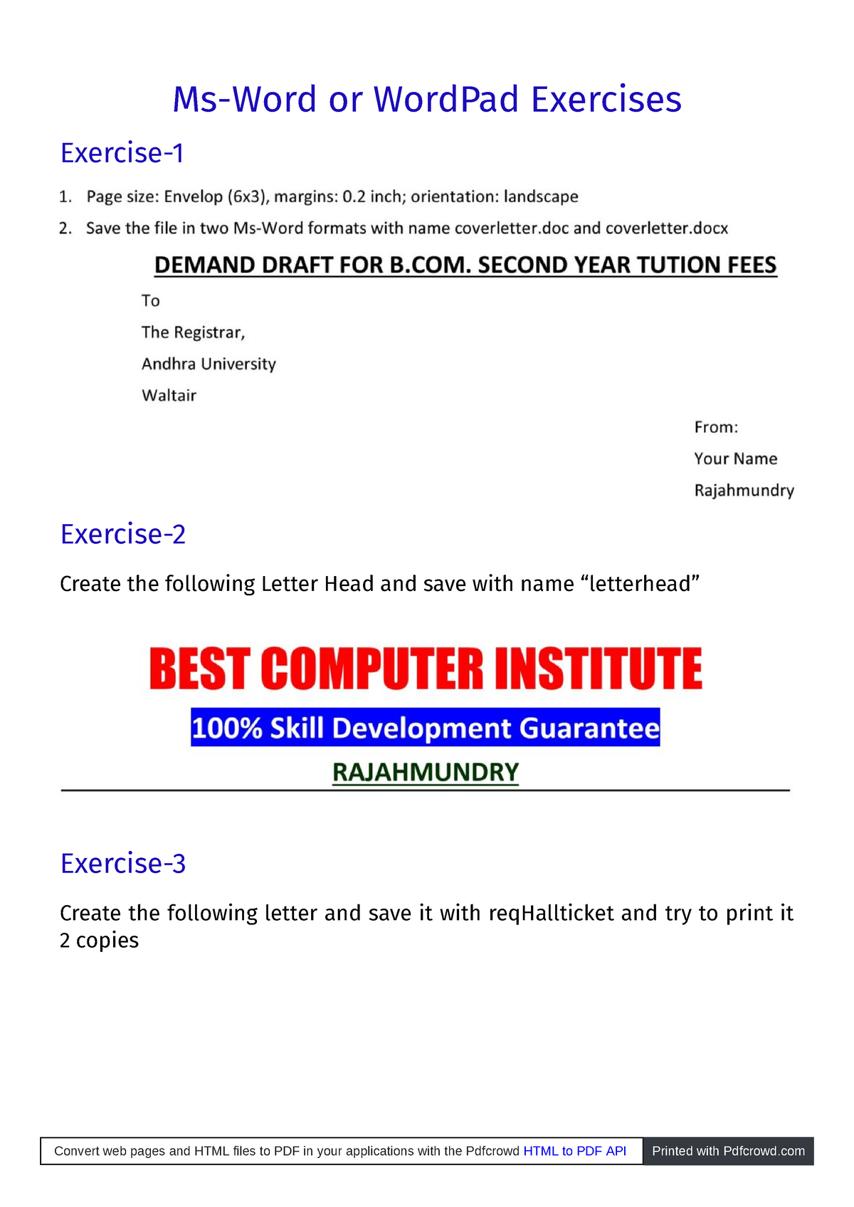 wordpad assignment pdf