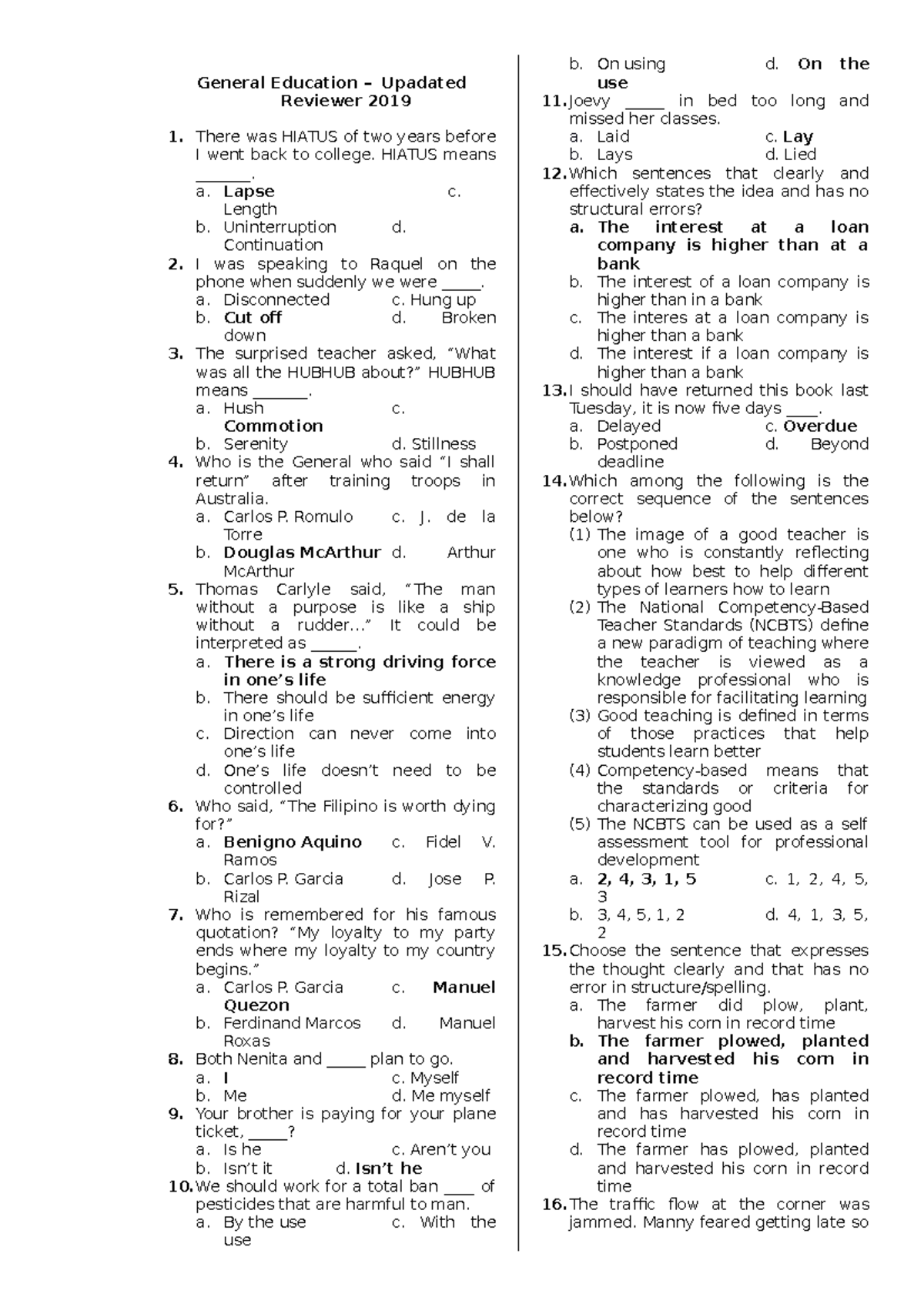 Updated General Education Book 2019 - General Education – Upadated ...