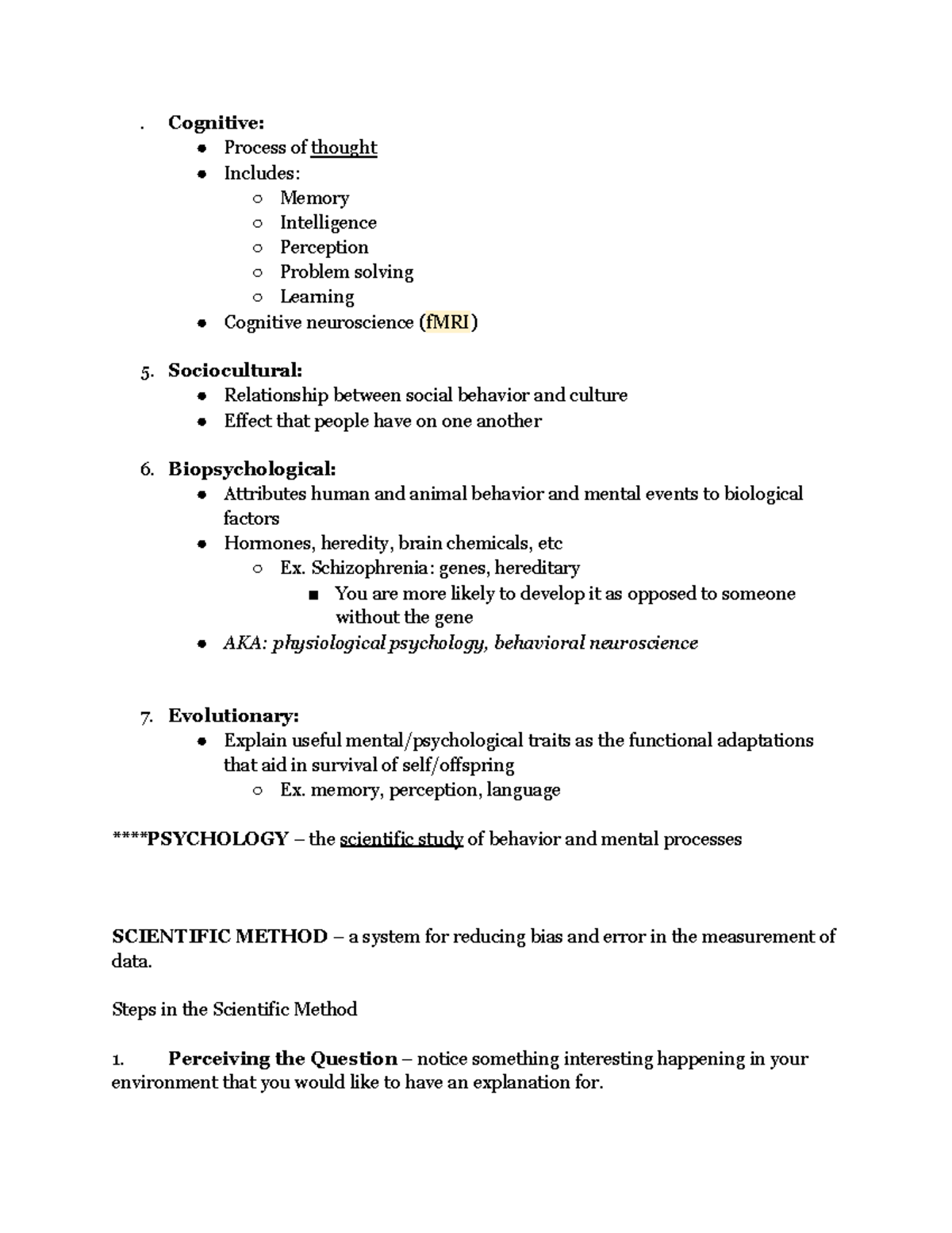 Psych 100 - Brian Crosby - . Cognitive: Process of thought Includes ...