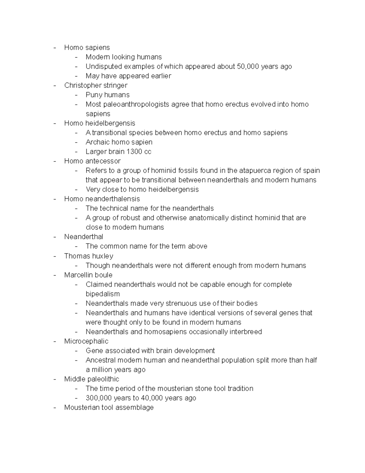 Intro to Anthro- Chapter 8 - Homo sapiens Modern looking humans ...