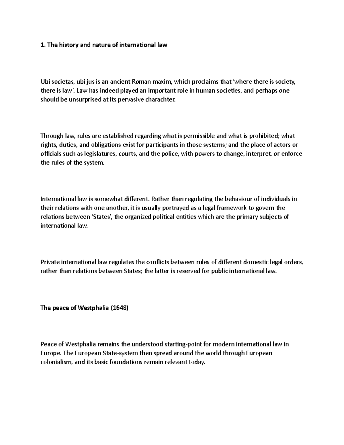 1. The history and nature of international law - 1. The history and ...