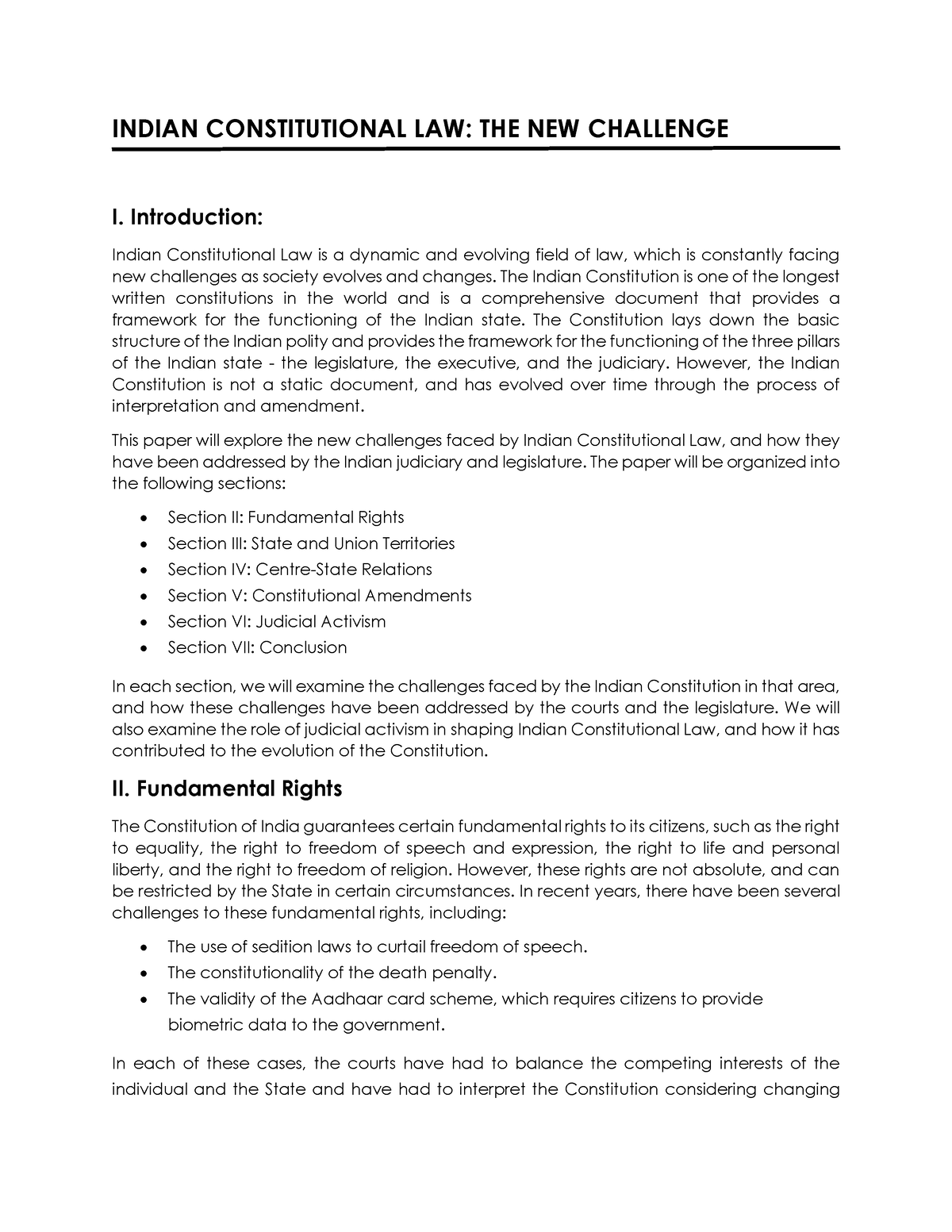 indian constitutional law research paper topics