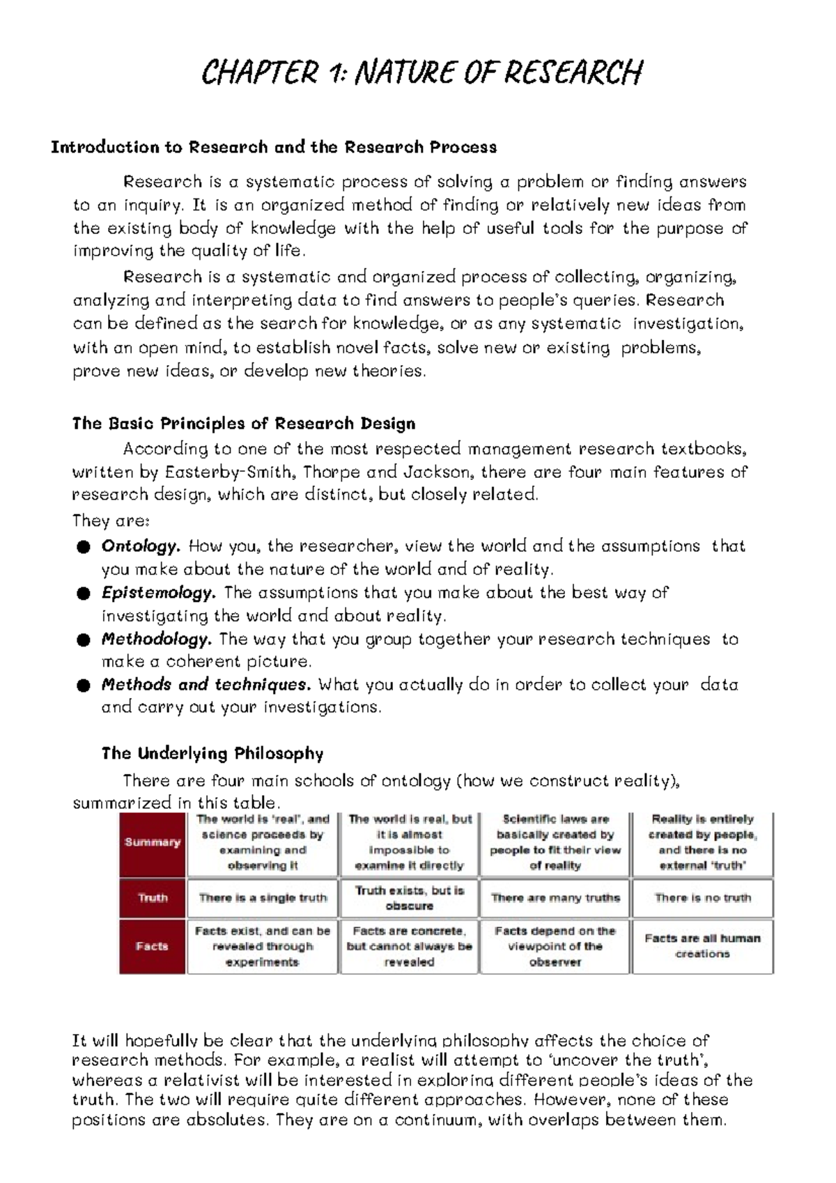 Chapter 1 Nature OF Research CHAPTER 1 NATURE OF RESEARCH 