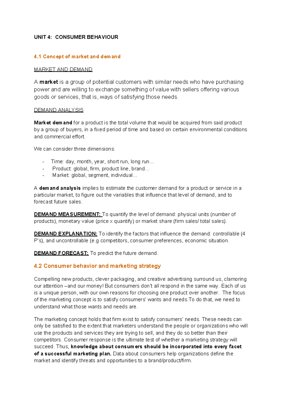 UNIT 4 Consumer Behaviour - UNIT 4: CONSUMER BEHAVIOUR 4 Concept Of ...