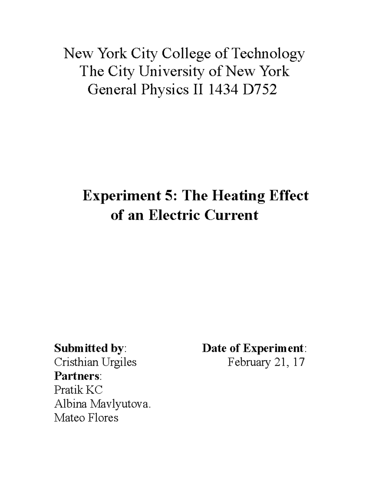 Lab 5 - Lab Report - New York City College Of Technology The City ...