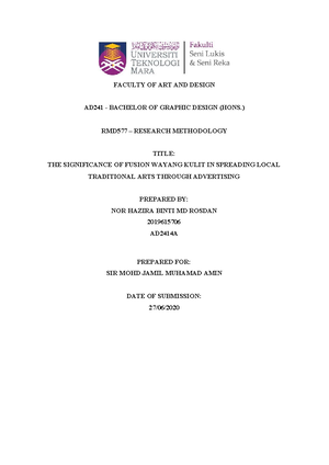 Research Method A1 - ASSIGNMENT - Research methodology - UiTM - Studocu
