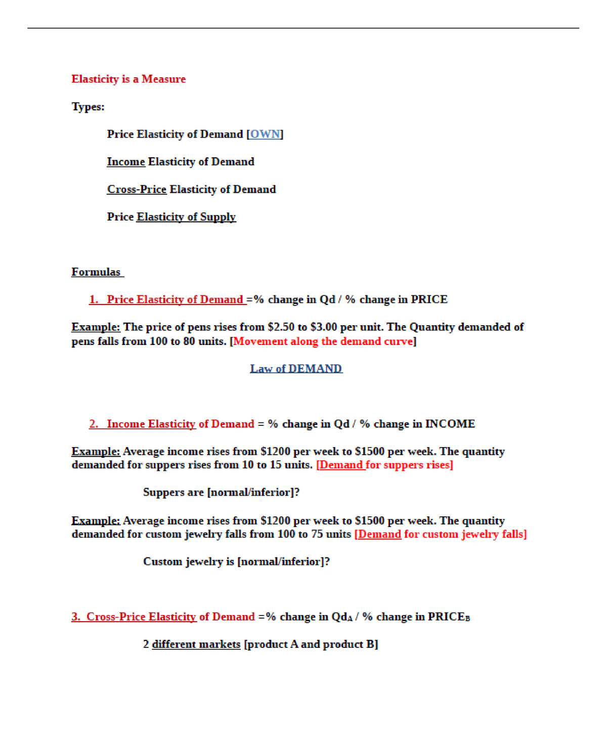 Elasticity Of Demand - Econ201 - ECON 201 - Concordia - Studocu