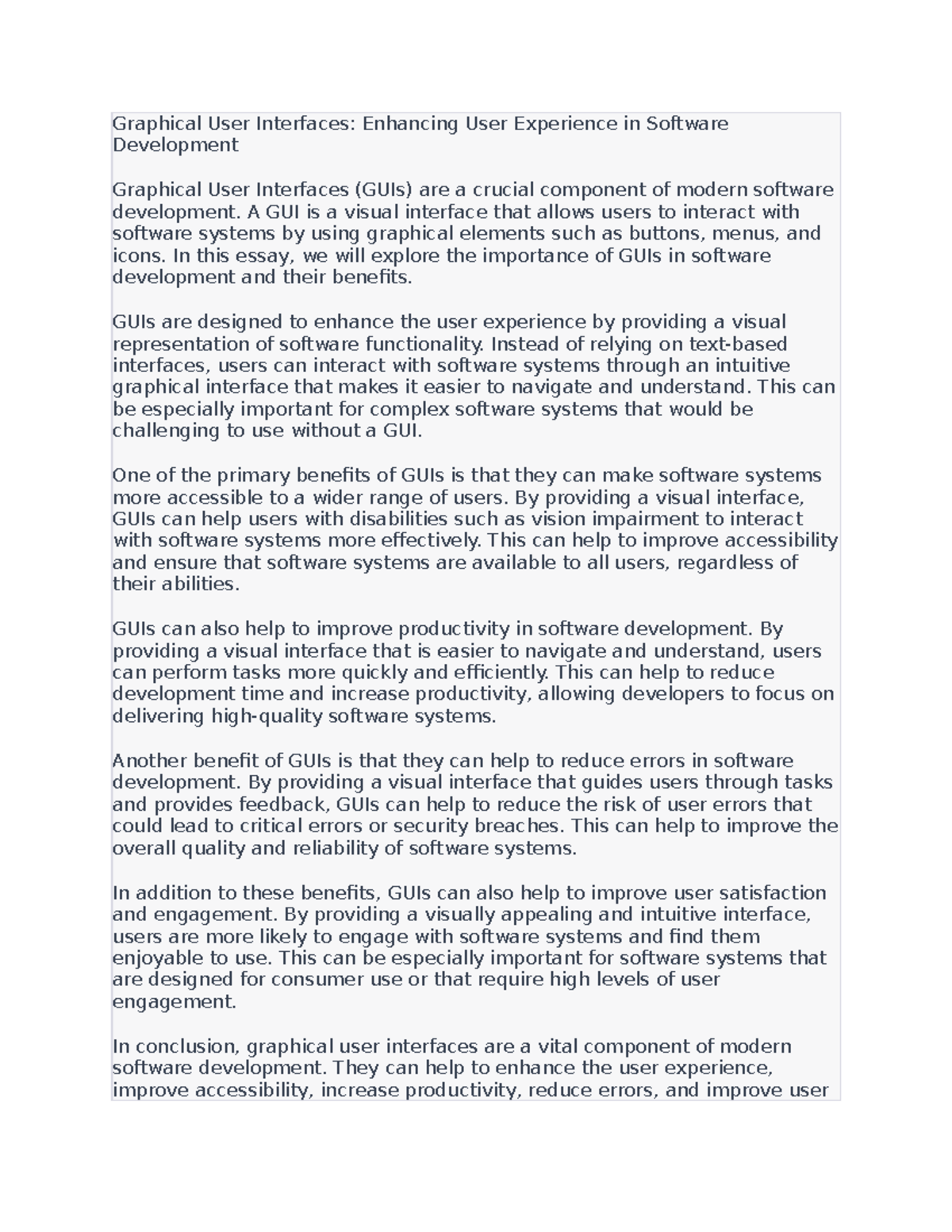 Graphical User Interfaces - Enhancing User Experience in Software ...