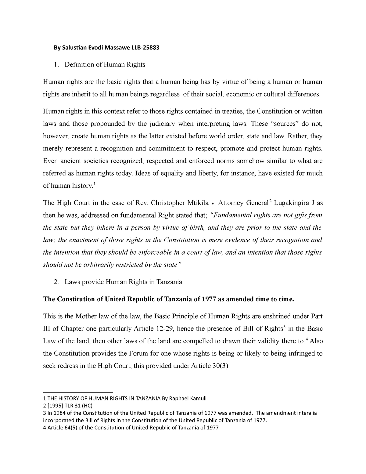 assignment of human right