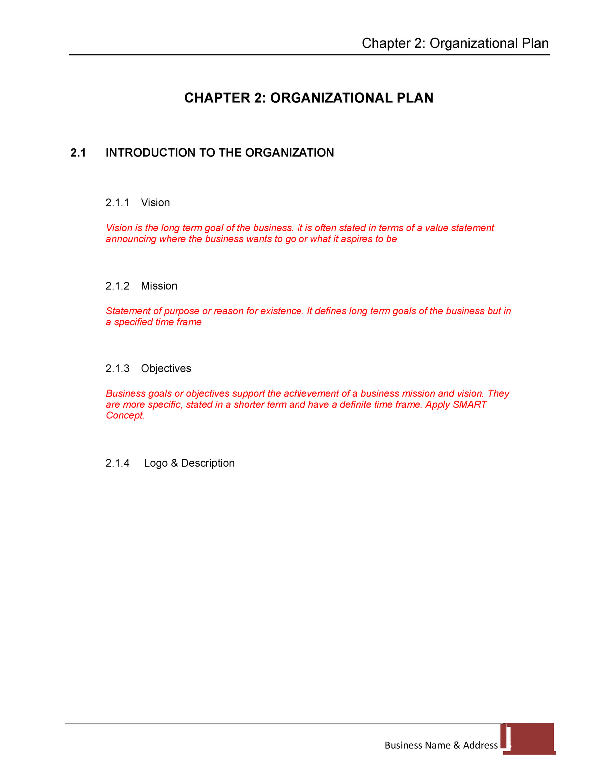 business plan chapter 2 pdf