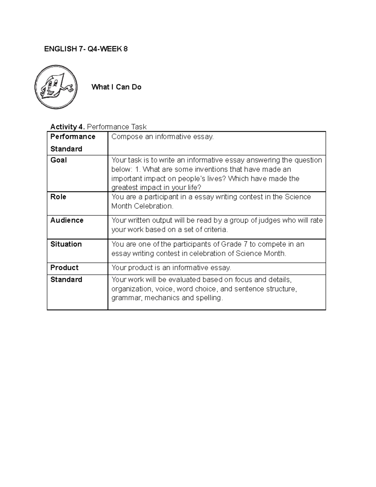  Essay Topics For Grade 7 English Essay Topics For Class 7 Students
