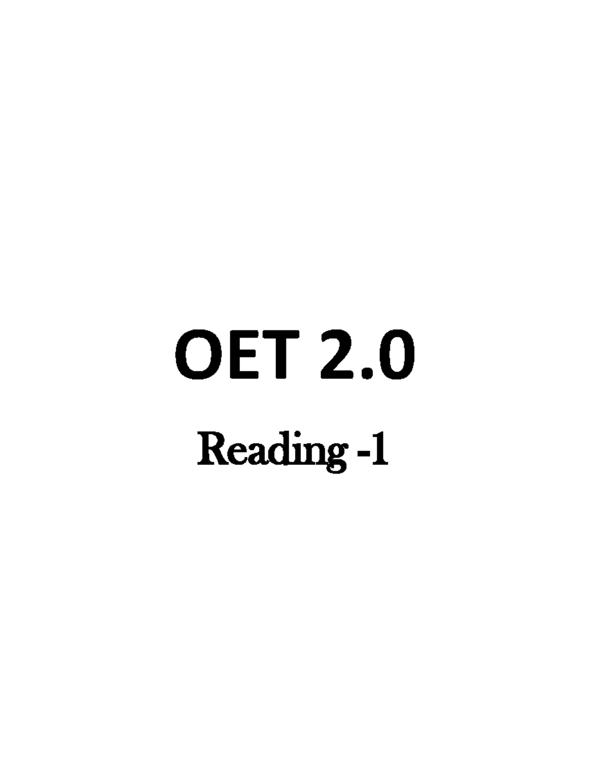 Reading -1 - OET prep - OET 2. OET 2. Reading - The use of feeding ...