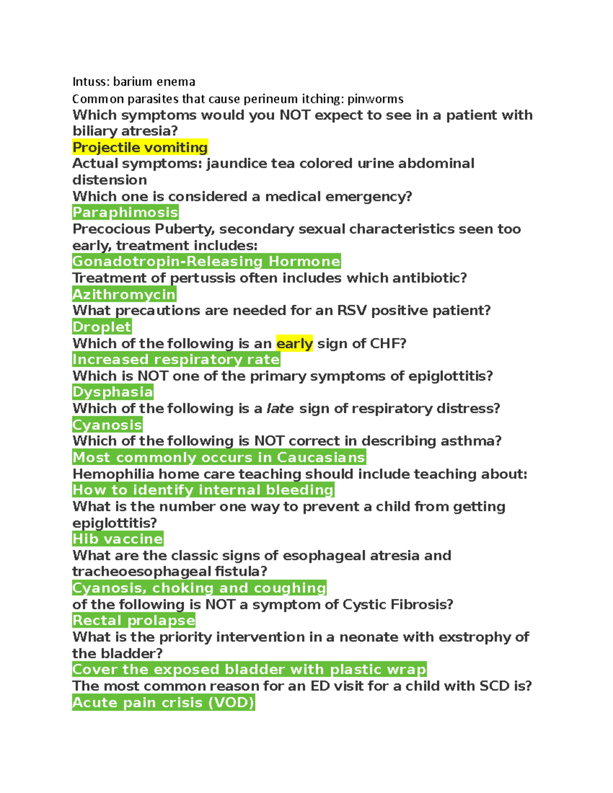 Kahoot Intuss barium enema Common parasites that cause perineum