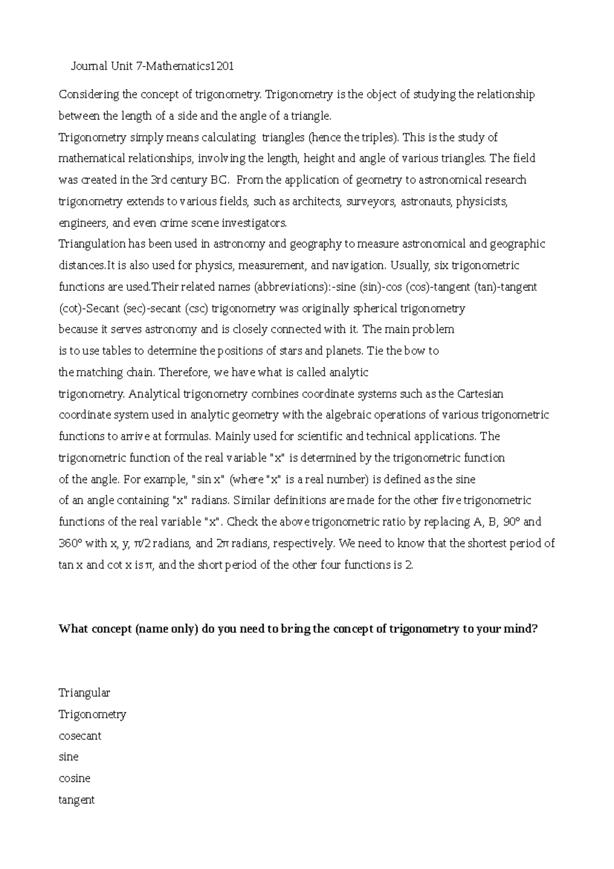 Learning journal 7:This is based on the lessons studied . - Journal ...