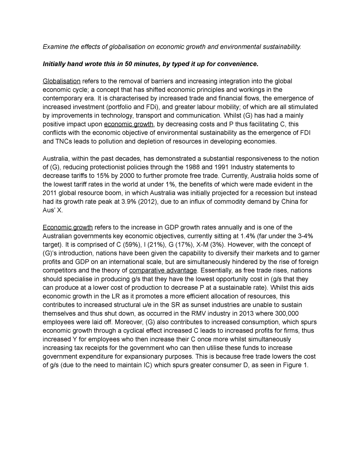 economic globalization essay conclusion