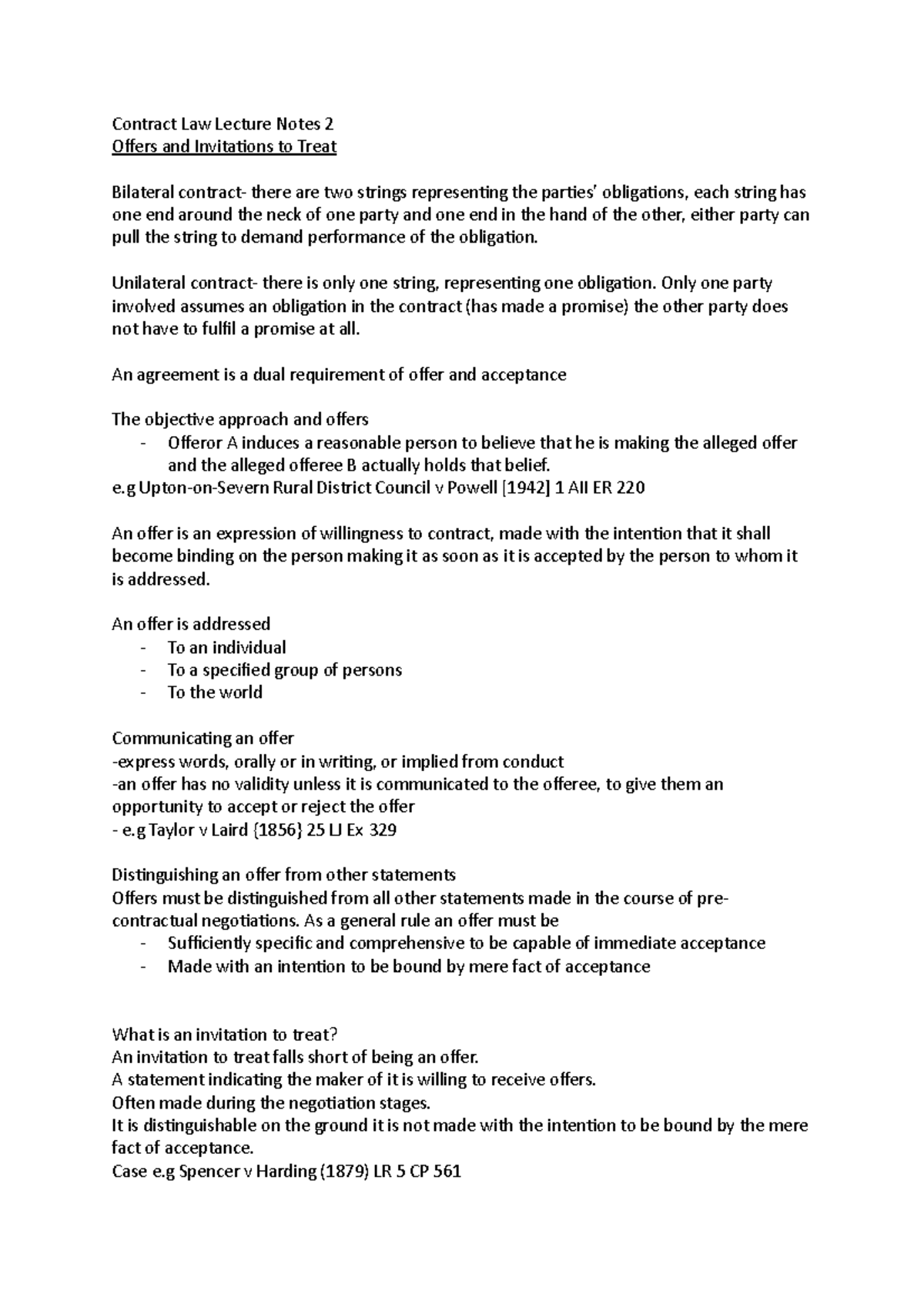 Contract Law Lecture Notes 2 Lbu Studocu Contract Law Lecture Notes 2 Lbu Studocu