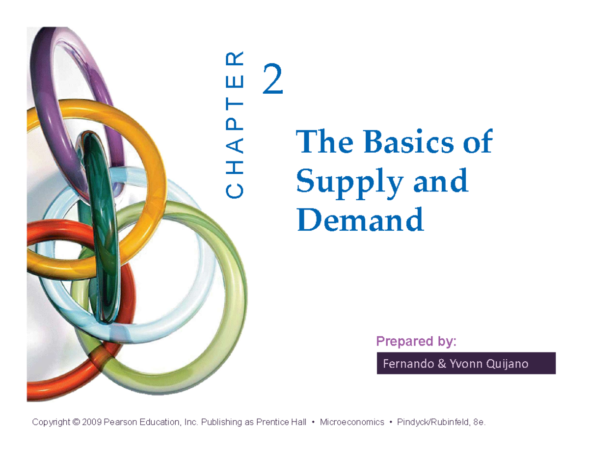 Lectures 1 And 2 - Lecture Notes 1-2 - CHAPTER 2 The Basics Of Supply ...