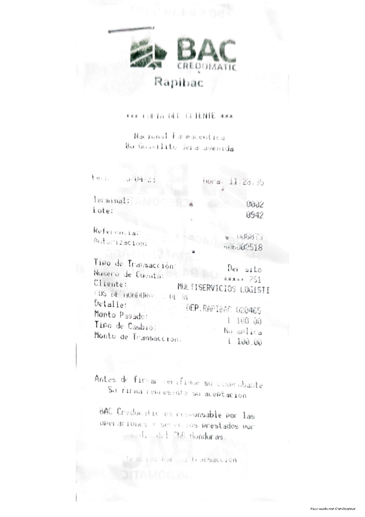 Cam Scanner 13-06-2023 13 - BAC CREDOMATIC Rapibac ... CUPIA CLIENTE A ...