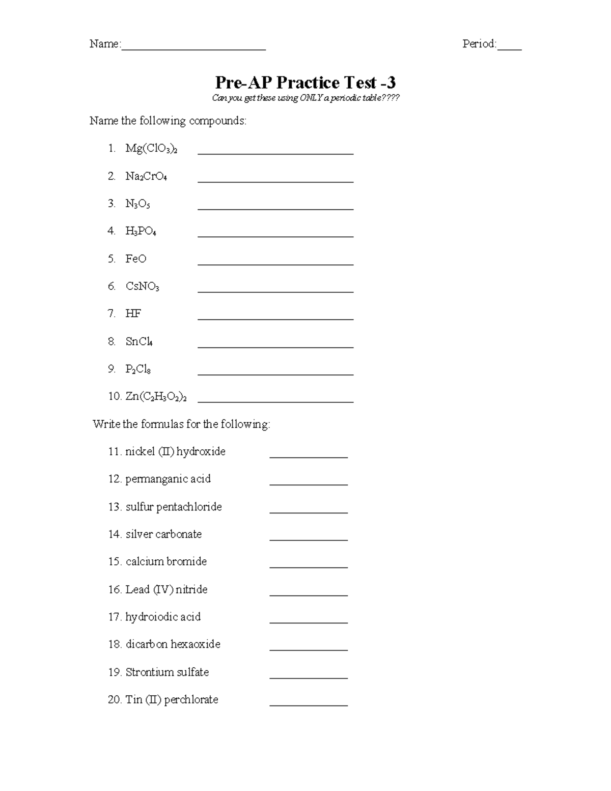 Practice test 3 and 4 - Practicing - Name ...