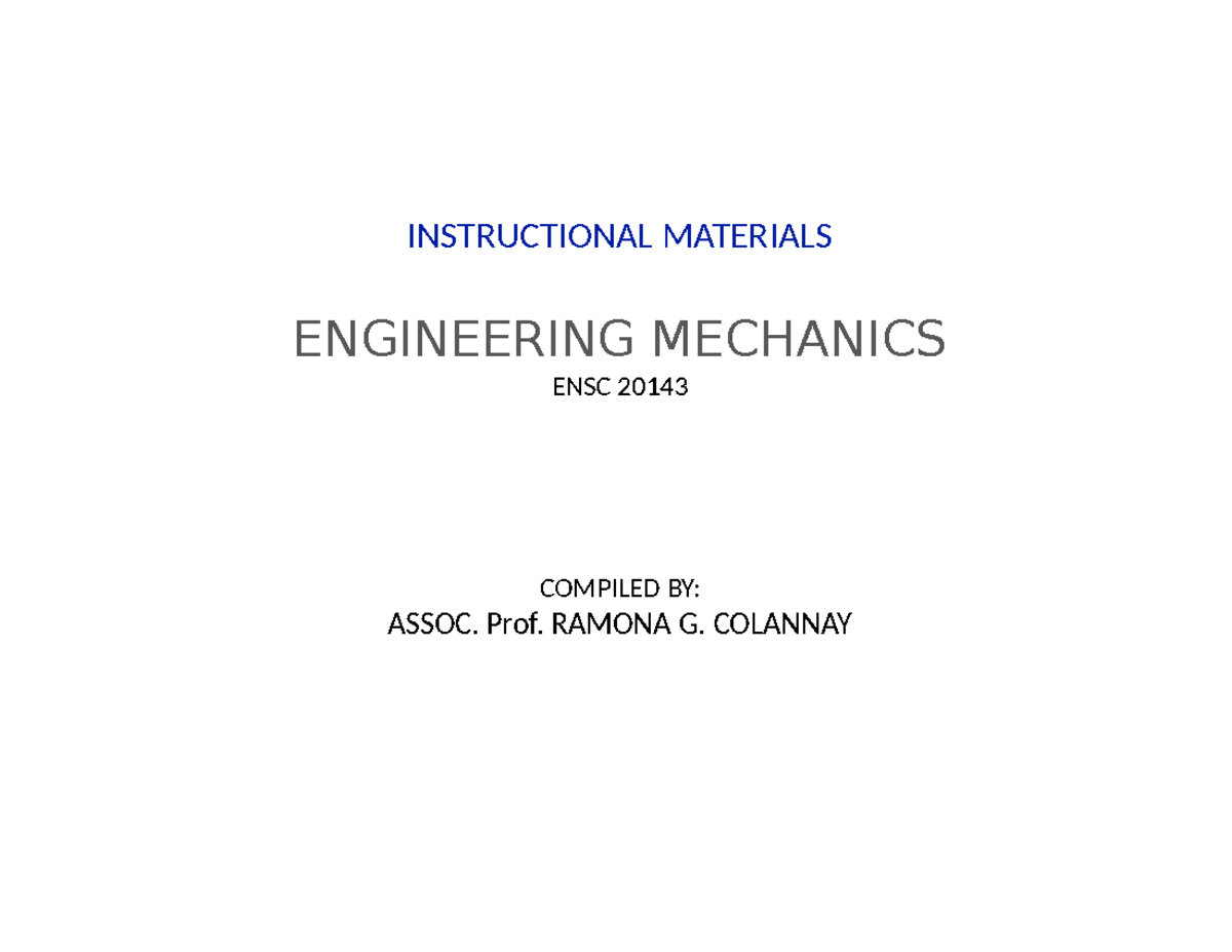 Ims Eng Mechanics Ensc 2014 3 1st Sem 21 22 1 3 - Instructional 