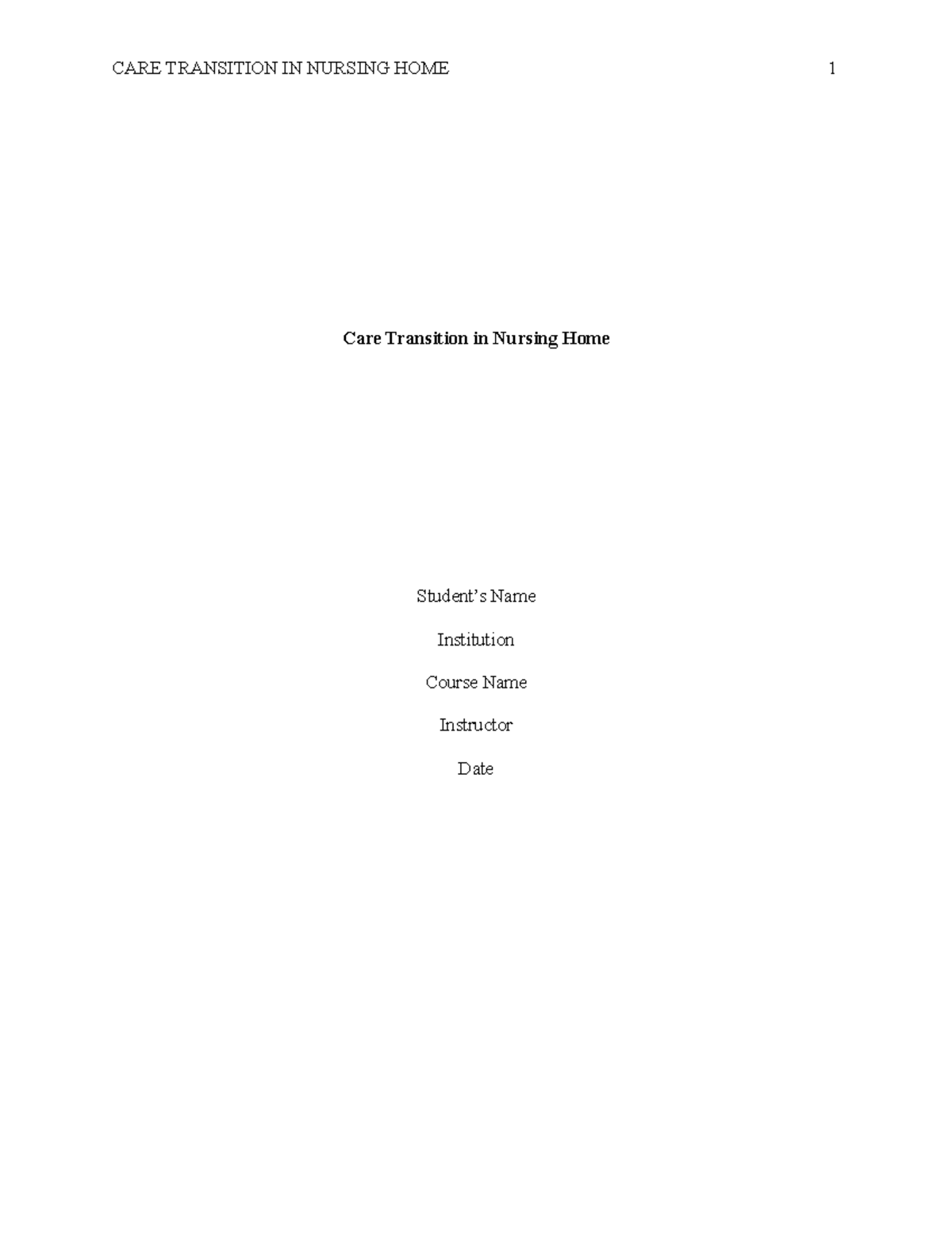 care-transition-in-nursing-home-mat125-snhu-studocu