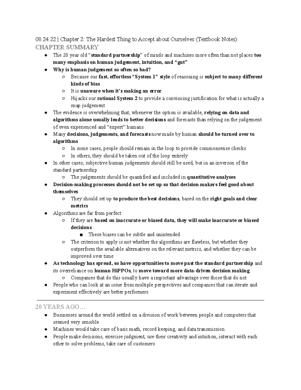 MIST 2090 Chapter 2 Textbook Notes 08.24 Chapter 2 The Hardest
