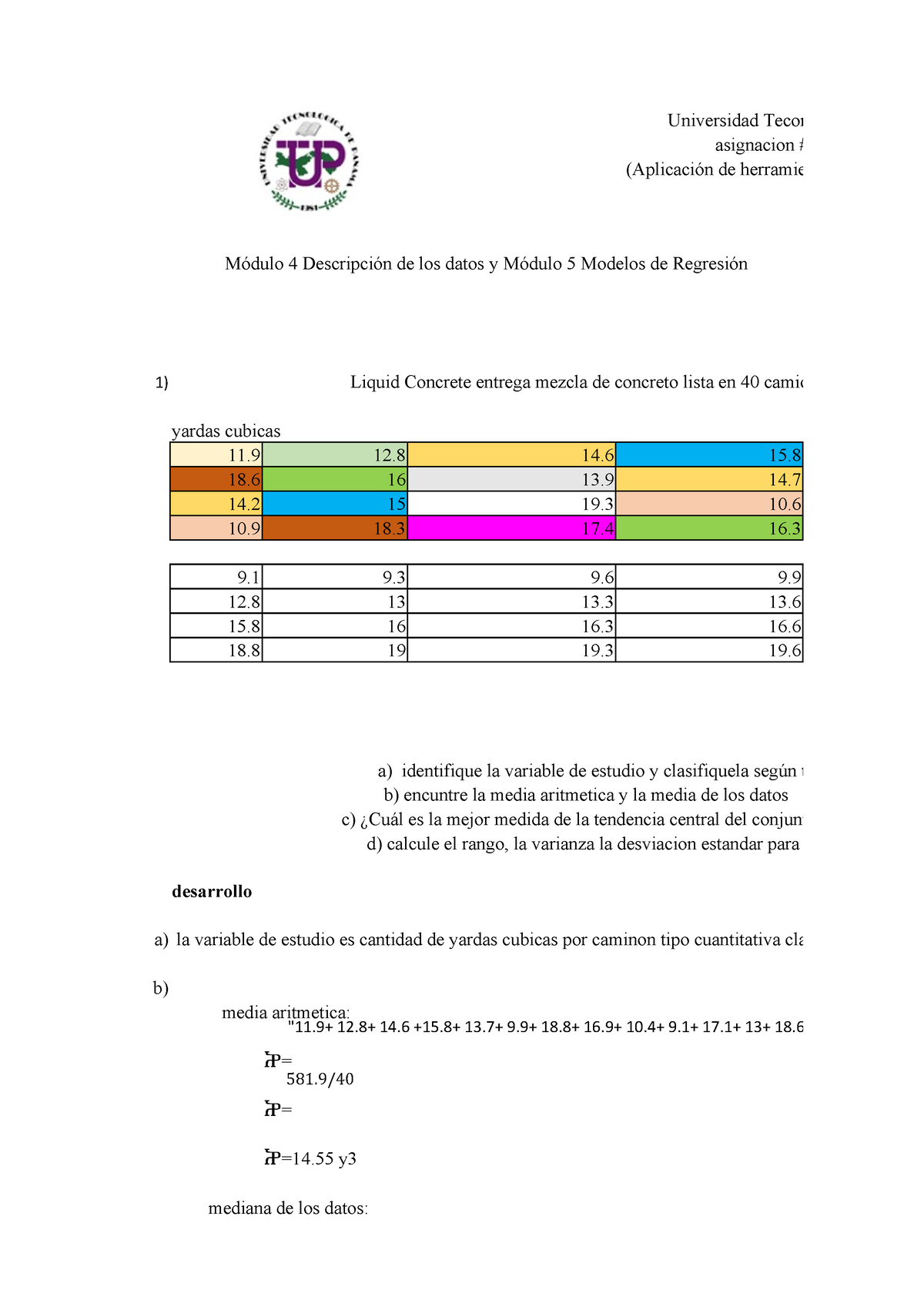 Pdfcoffee - ESTADISTICA - Universidad Teconologica De Pana Asignacion ...