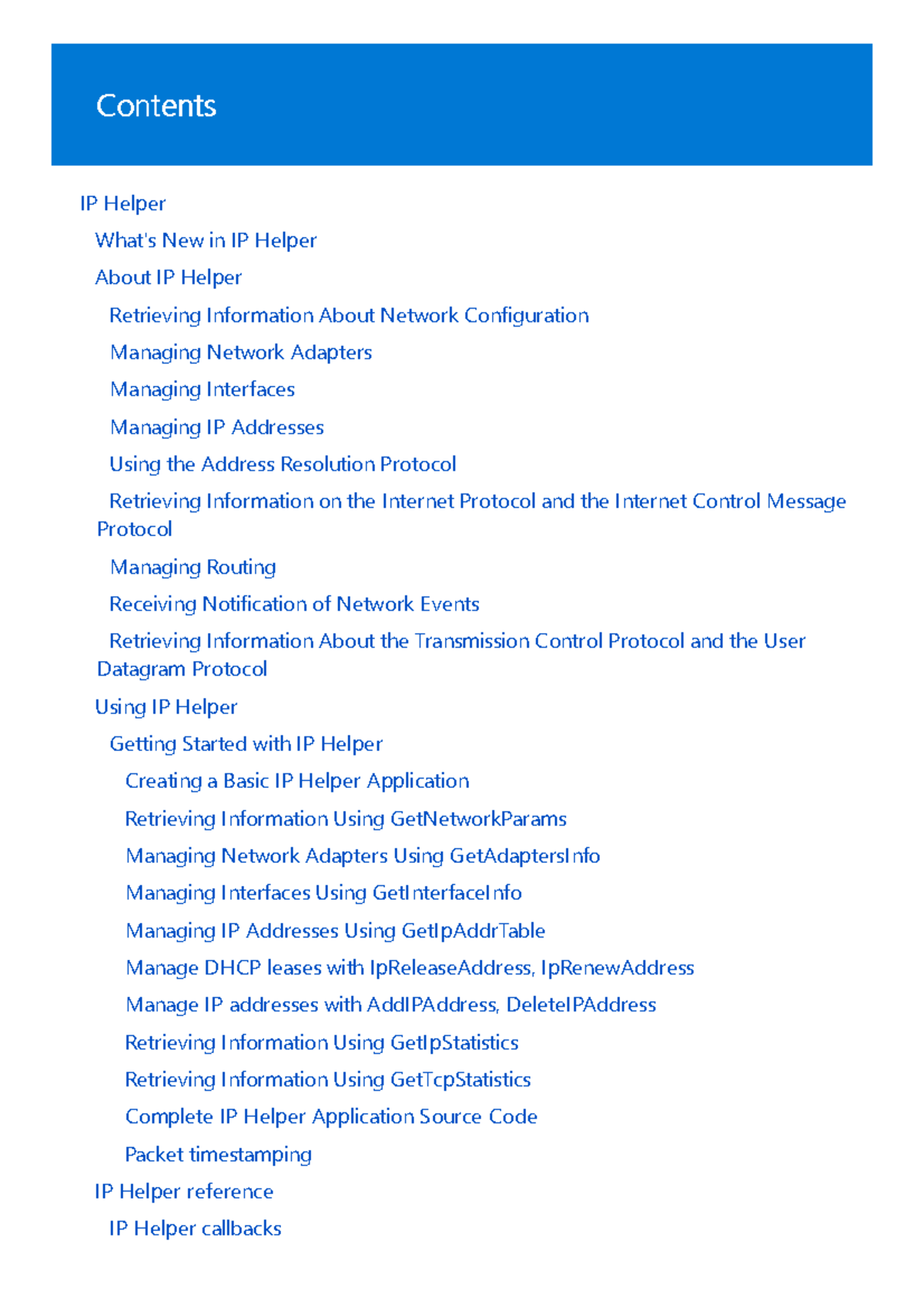 IP Helper Documentation - ContentsContents IP Helper What's New in IP ...