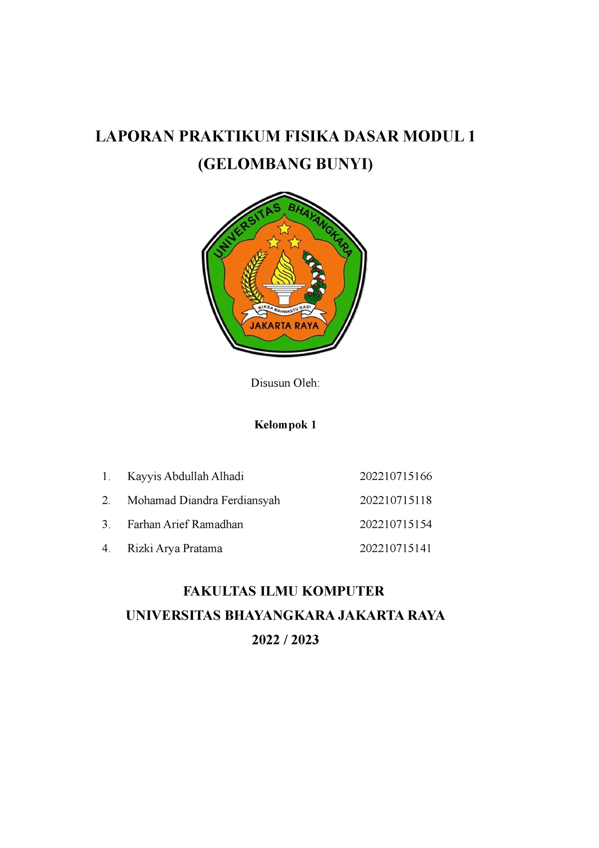 Kelompok 1 Praktikum Fisika Modul 1 4 F1a5 Laporan Praktikum Fisika