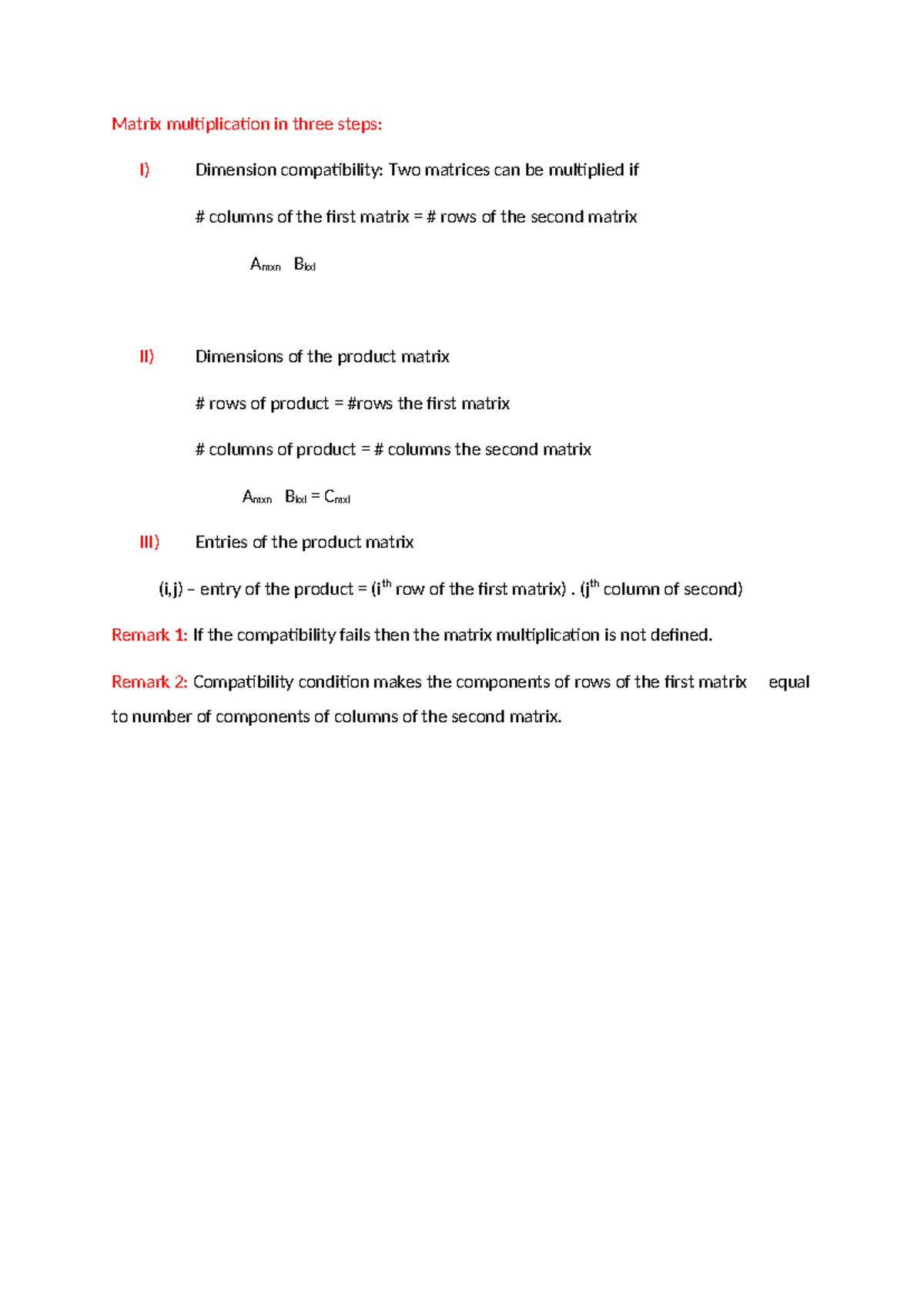Math1229 online course matrix multiplication in three steps i