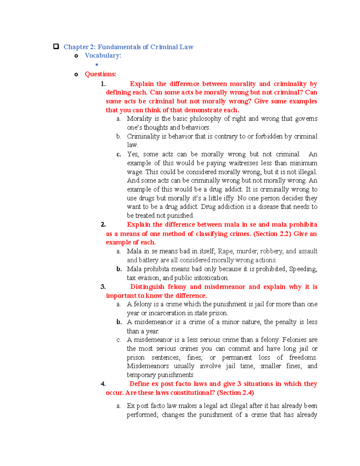 Criminal Law Chapter 2 - Chapter 2: Fundamentals Of Criminal Law O ...