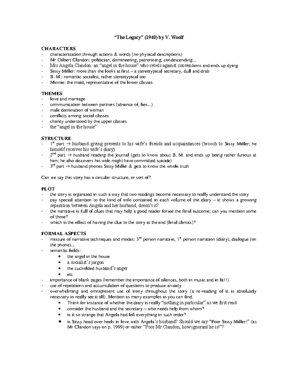 The Legacy. Handout - Material de pla para practicar comentarios ...
