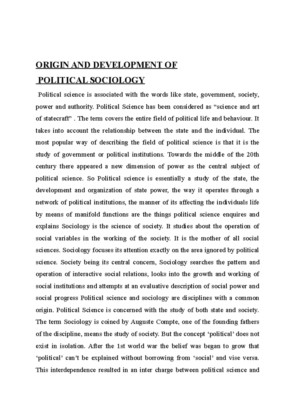 origin-and-development-of-political-sociology-origin-and-development