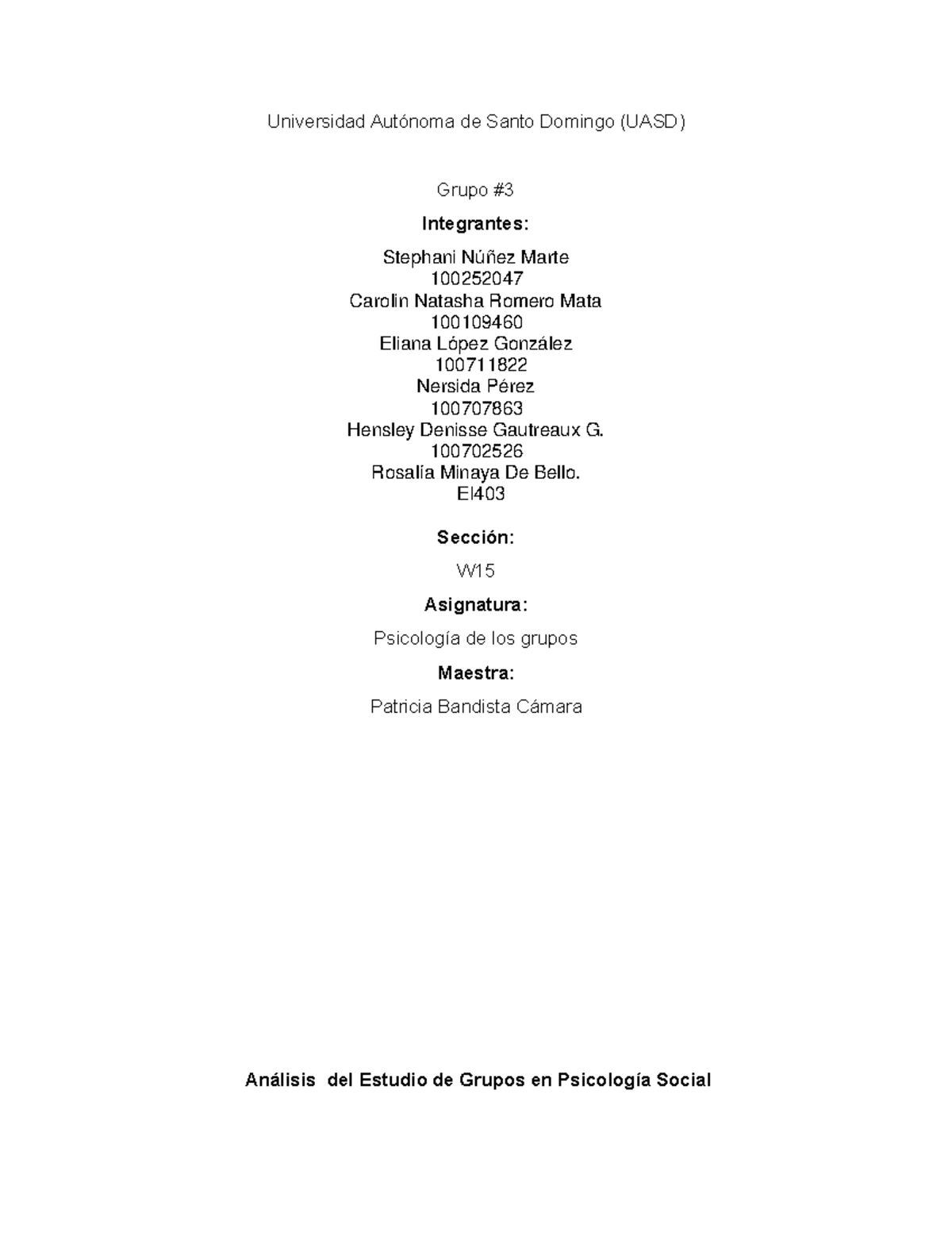 Análisis Del Capítulo 1 Universidad Autónoma De Santo Domingo Uasd