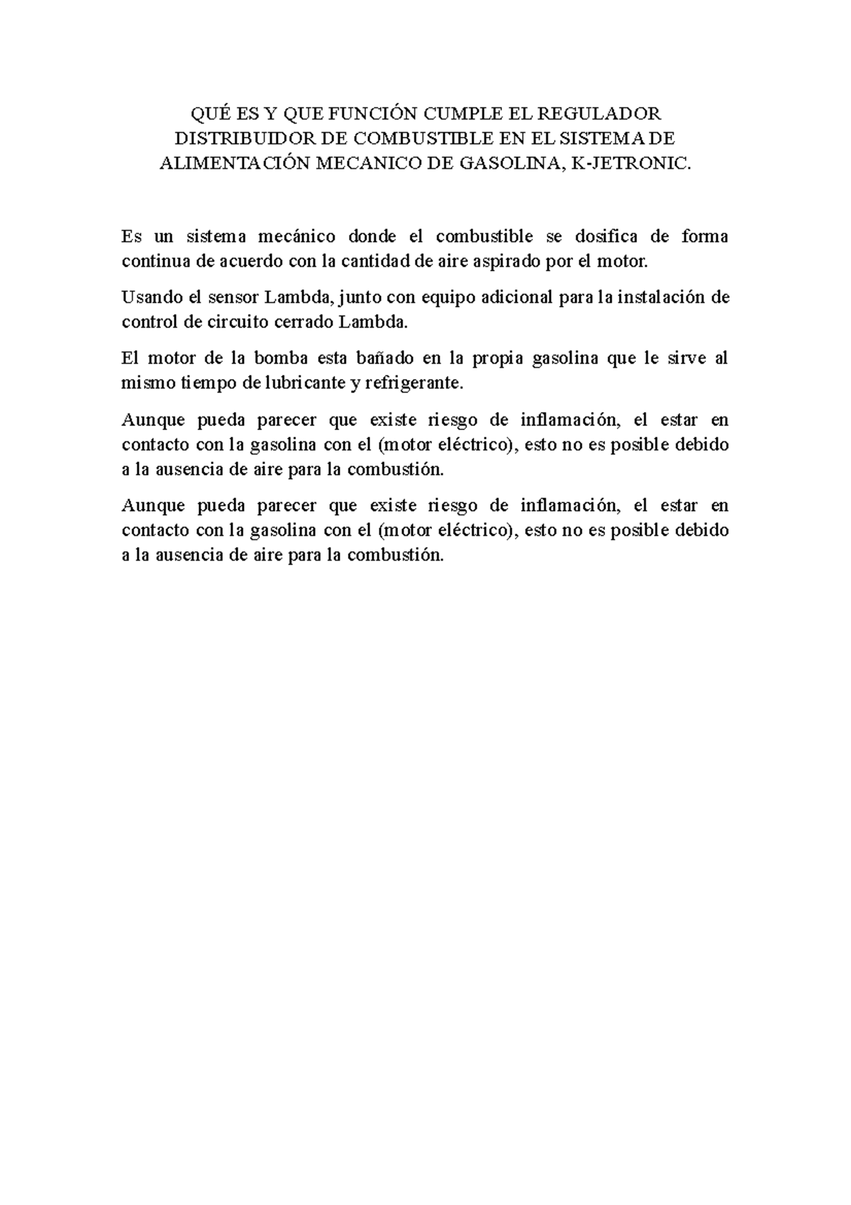 QUÉ ES Y QUE Función Cumple EL Regulador Distribuidor DE Combustible EN
